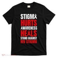Hiv Awareness Red Ribbon World Aids Day Fighters T-Shirt thumb 0