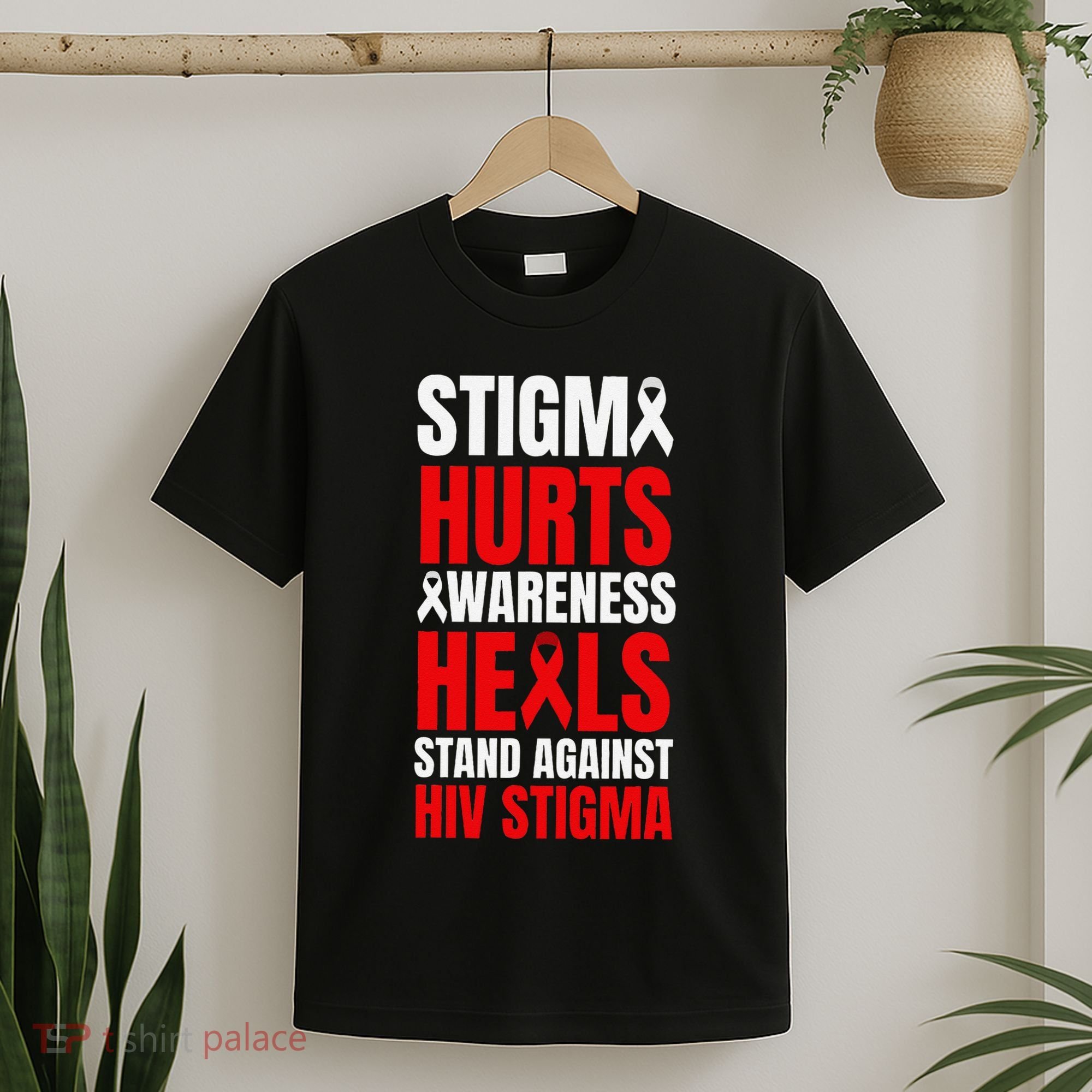 Hiv Awareness Red Ribbon World Aids Day Fighters T-Shirt