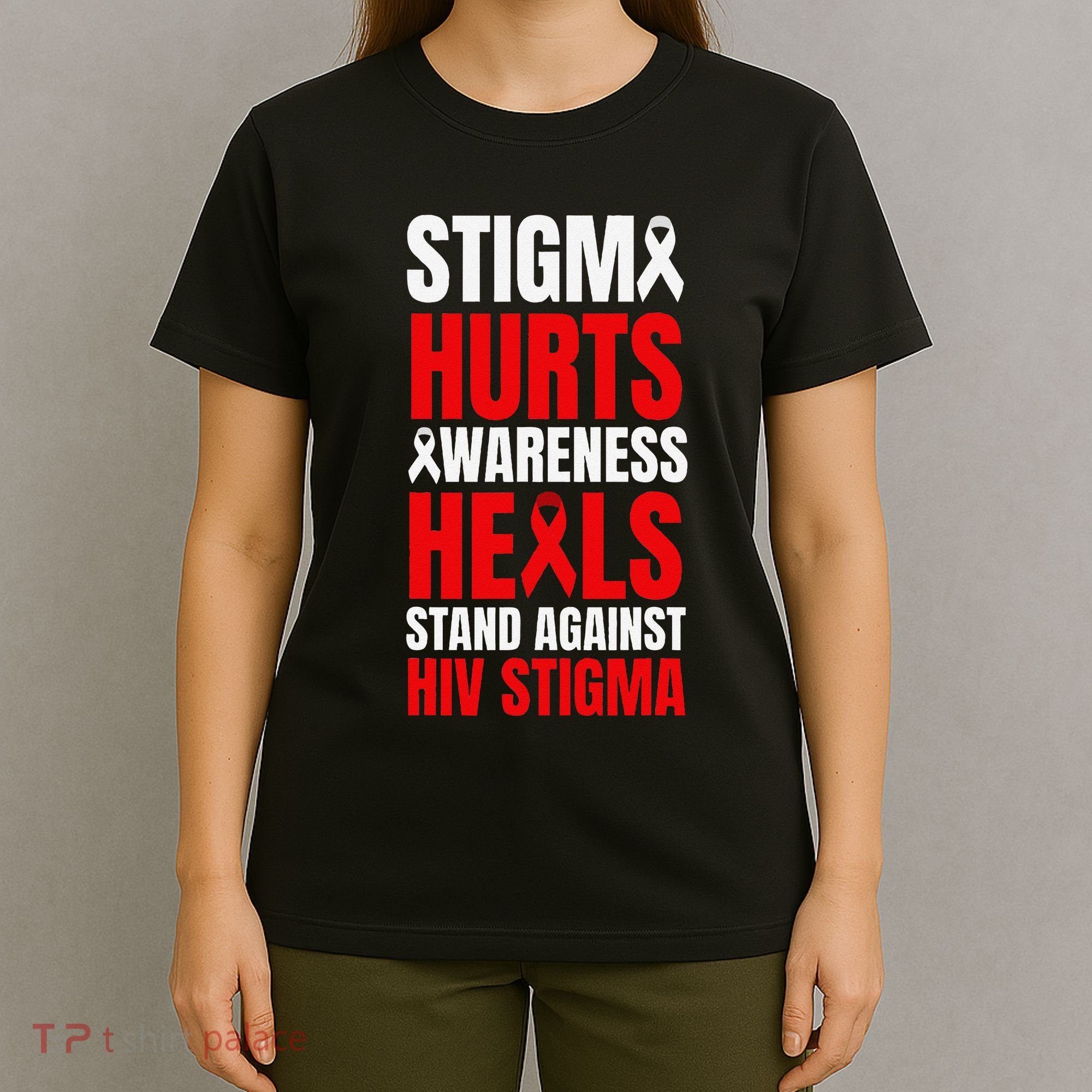 Hiv Awareness Red Ribbon World Aids Day Fighters T-Shirt