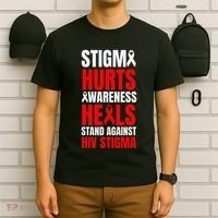 Hiv Awareness Red Ribbon World Aids Day Fighters T-Shirt thumb 6