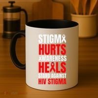 Hiv Awareness Red Ribbon World Aids Day Fighters Coffee Mug thumb 4