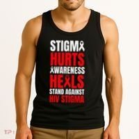 Hiv Awareness Red Ribbon World Aids Day Fighters Tank Top thumb 3