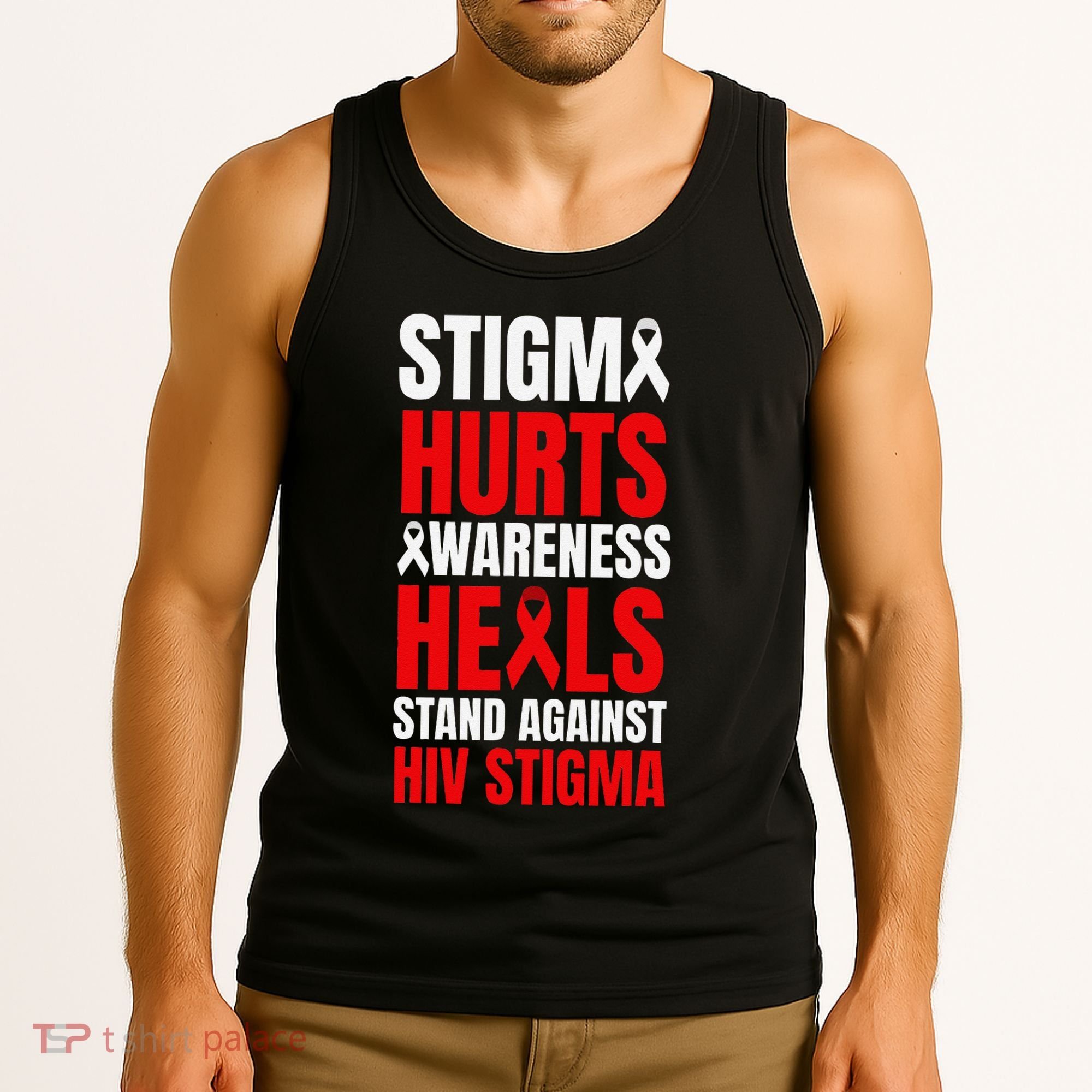 Hiv Awareness Red Ribbon World Aids Day Fighters Tank Top