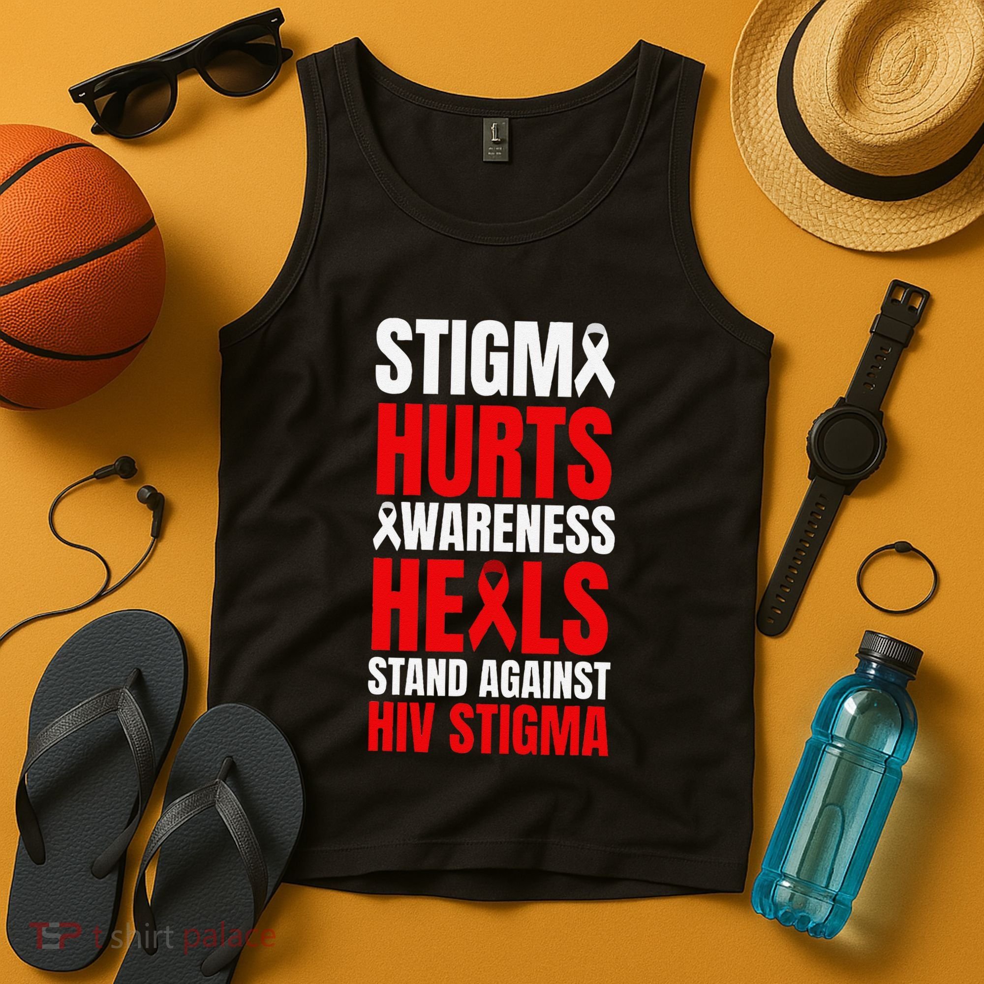 Hiv Awareness Red Ribbon World Aids Day Fighters Tank Top
