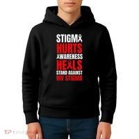 Hiv Awareness Red Ribbon World Aids Day Fighters Kids Hoodie thumb 4