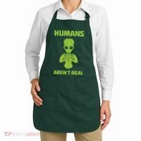 Humans Aren't Real Alien UFO Space Weird Funny Graphic Apron thumb 2