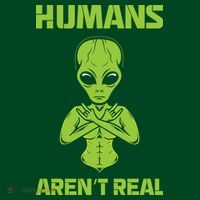 Humans Aren't Real Alien UFO Space Weird Funny Graphic Polo thumb 2
