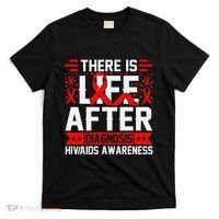 Hiv Awareness Red Ribbon World Aids Day Fighters T-Shirt thumb 0