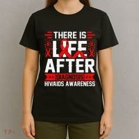 Hiv Awareness Red Ribbon World Aids Day Fighters T-Shirt thumb 4