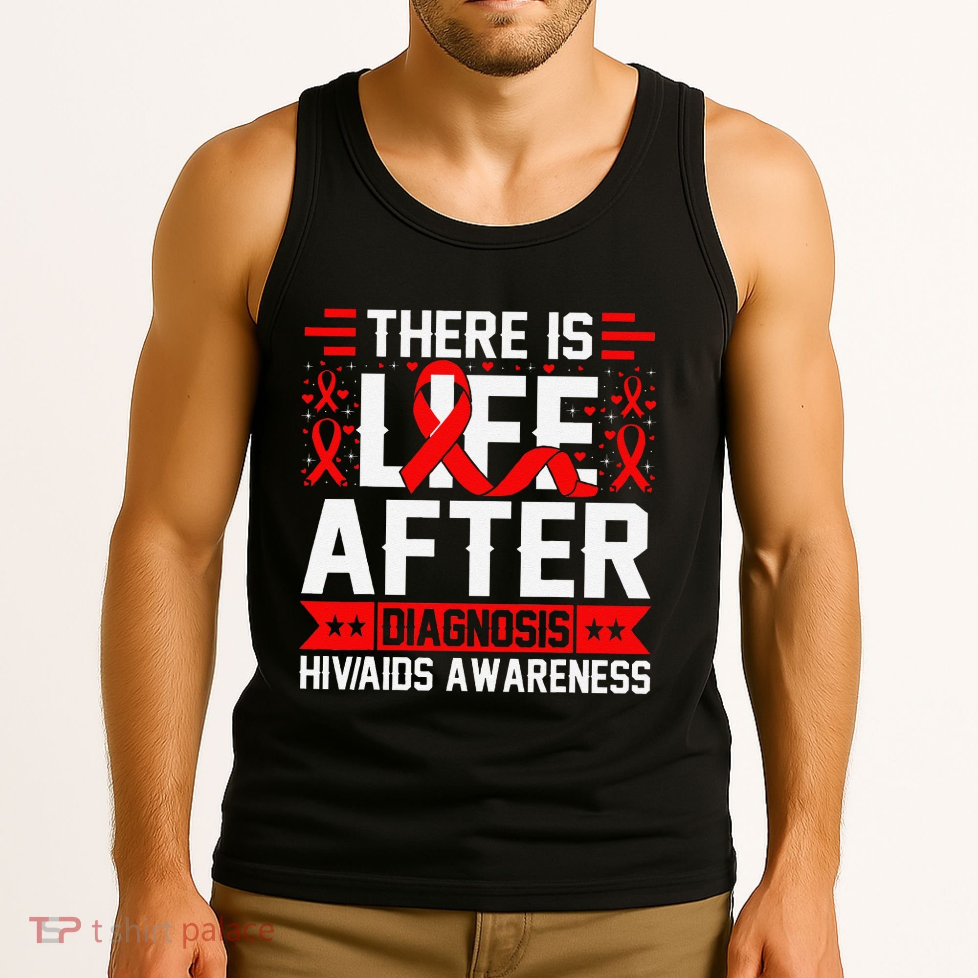 Hiv Awareness Red Ribbon World Aids Day Fighters Tank Top