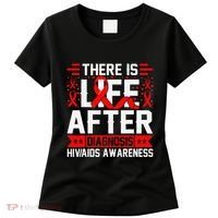 Hiv Awareness Red Ribbon World Aids Day Fighters Women's T-Shirt thumb 0