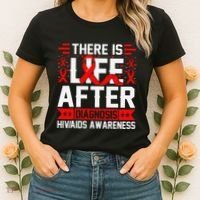Hiv Awareness Red Ribbon World Aids Day Fighters Women's T-Shirt thumb 2