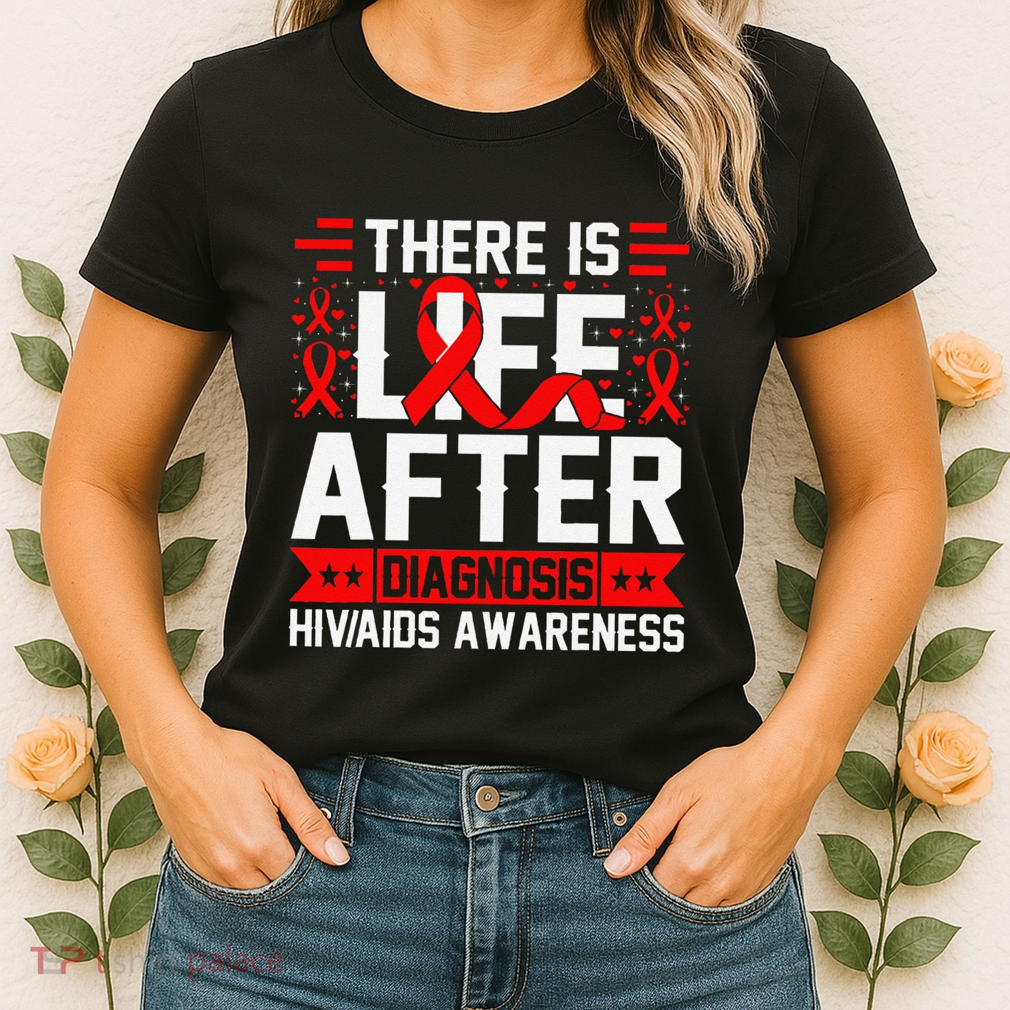 Hiv Awareness Red Ribbon World Aids Day Fighters Women's T-Shirt