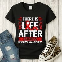 Hiv Awareness Red Ribbon World Aids Day Fighters Women's T-Shirt thumb 3