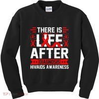 Hiv Awareness Red Ribbon World Aids Day Fighters Kids Sweatshirt thumb 0