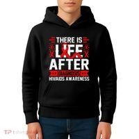 Hiv Awareness Red Ribbon World Aids Day Fighters Kids Hoodie thumb 4