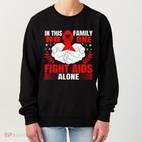 Hiv Awareness Red Ribbon World Aids Day Fighters Women's Sweatshirt thumb 0