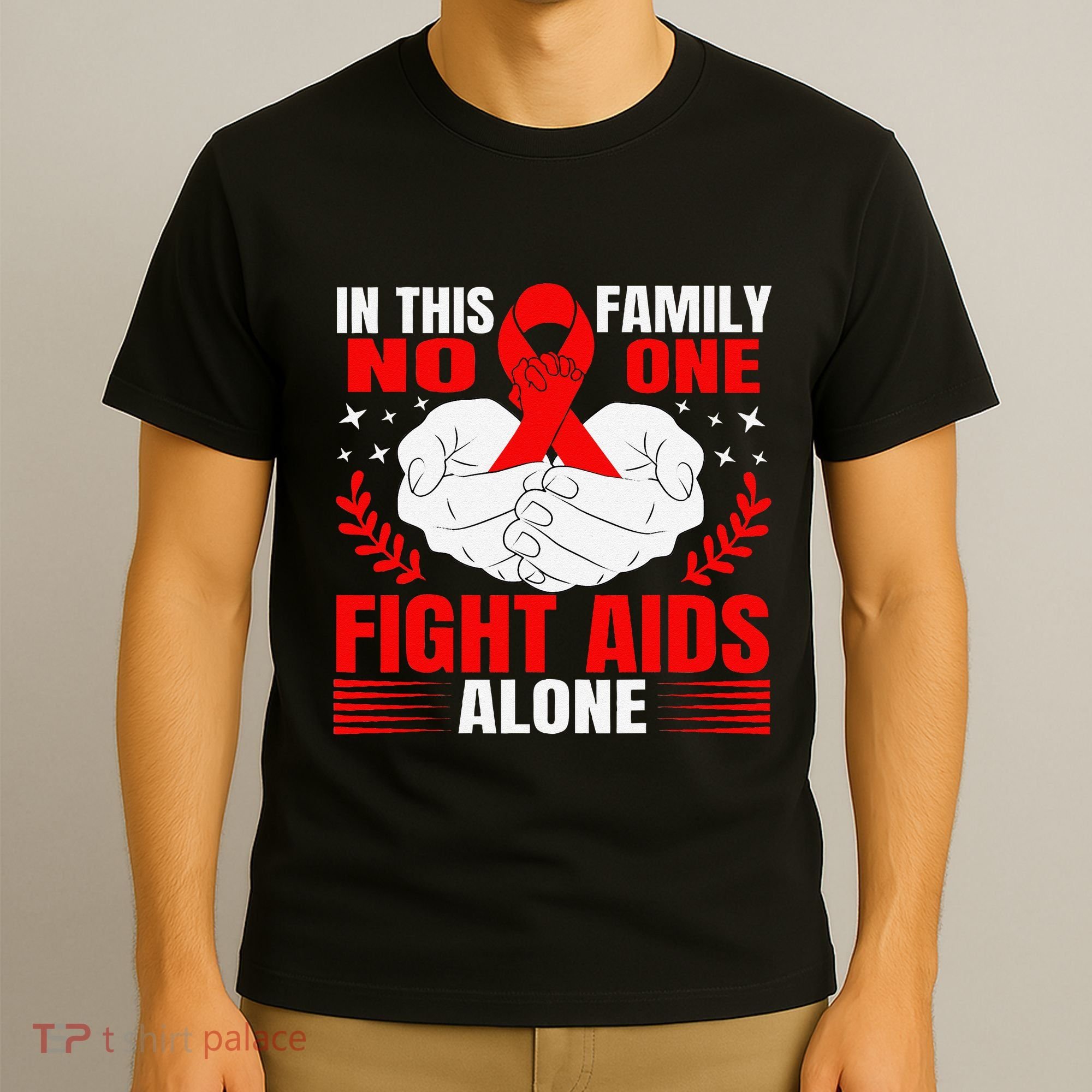 Hiv Awareness Red Ribbon World Aids Day Fighters T-Shirt