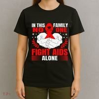 Hiv Awareness Red Ribbon World Aids Day Fighters T-Shirt thumb 4