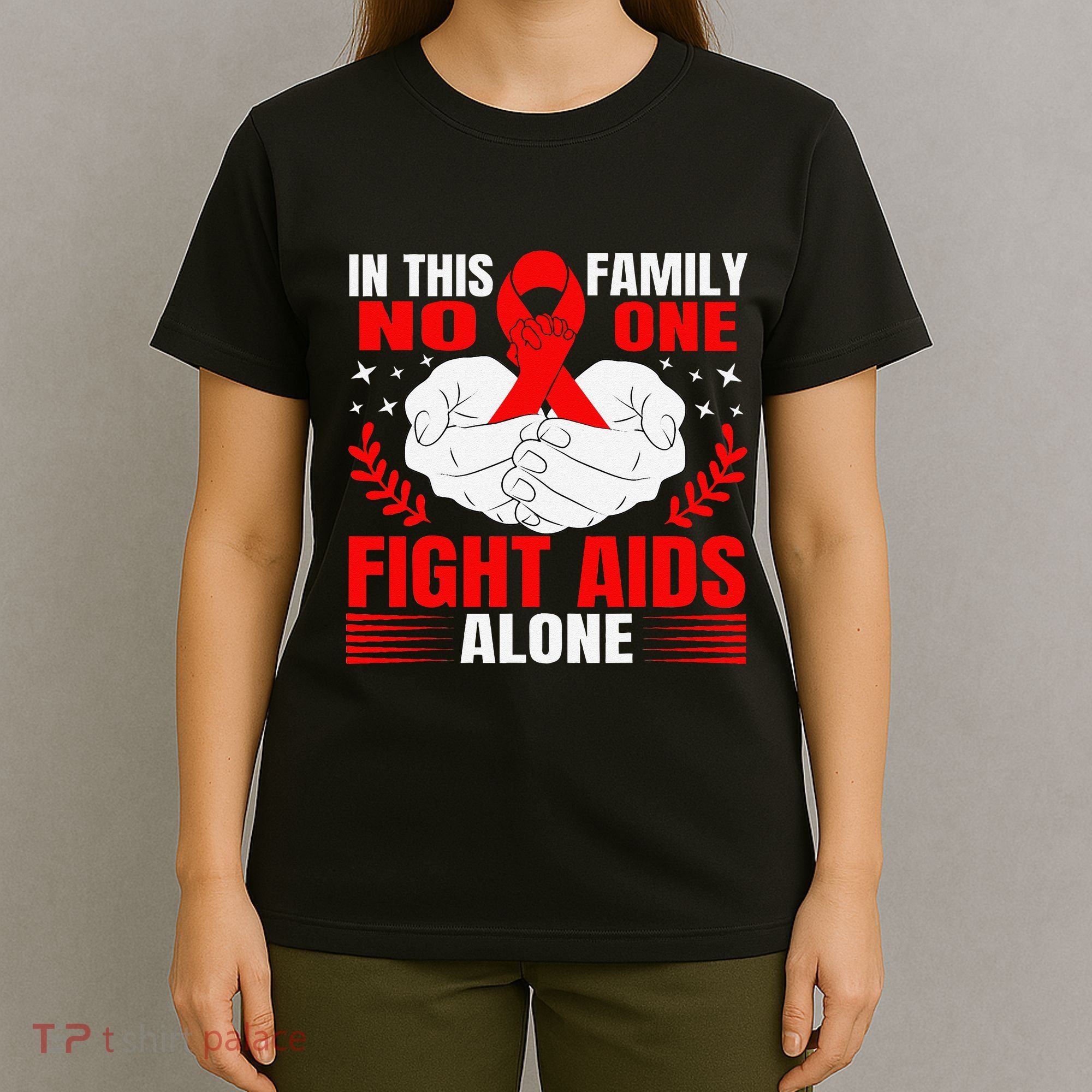 Hiv Awareness Red Ribbon World Aids Day Fighters T-Shirt