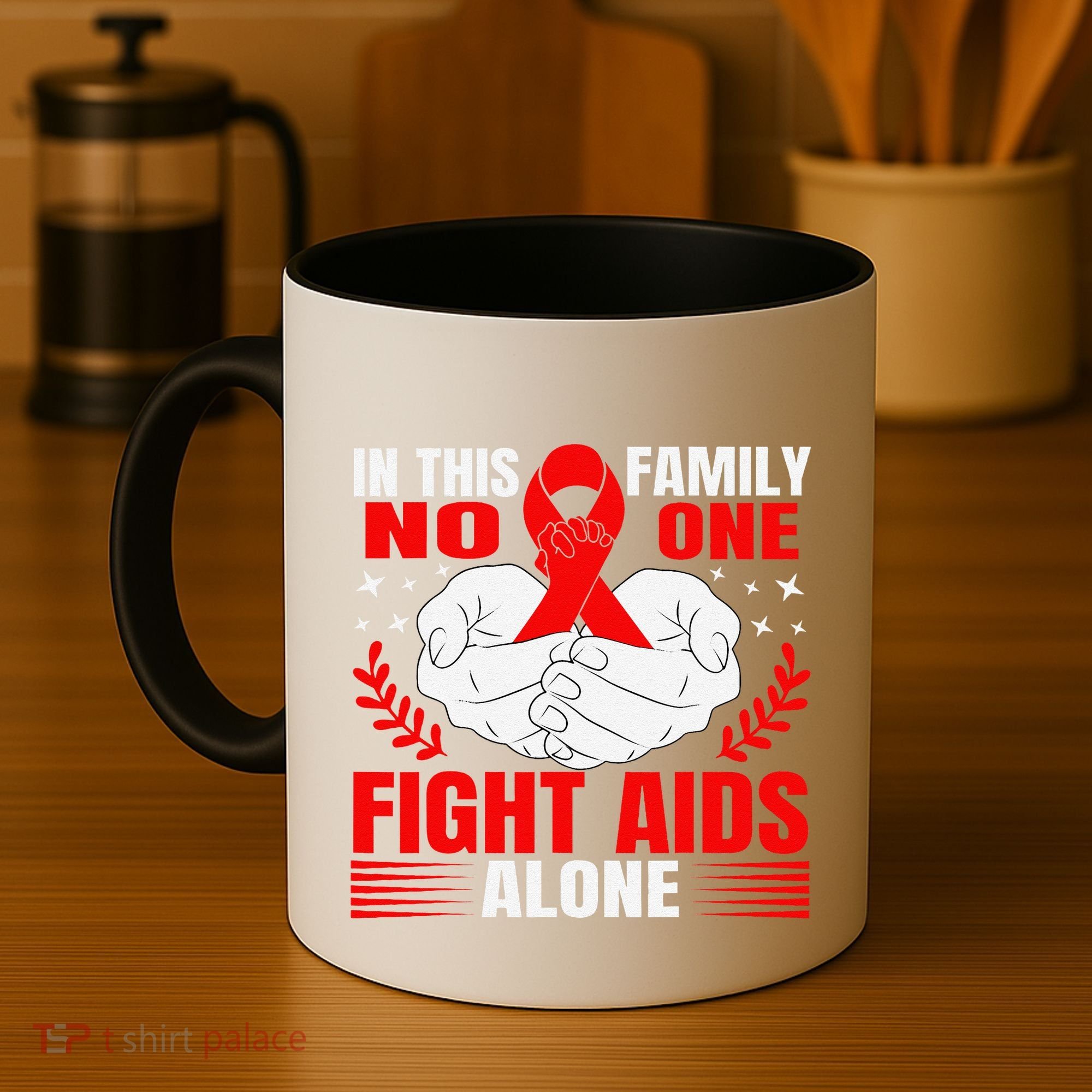 Hiv Awareness Red Ribbon World Aids Day Fighters Coffee Mug