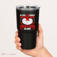 Hiv Awareness Red Ribbon World Aids Day Fighters Tumbler thumb 2