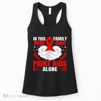 Hiv Awareness Red Ribbon World Aids Day Fighters Women's Tank Top thumb 0