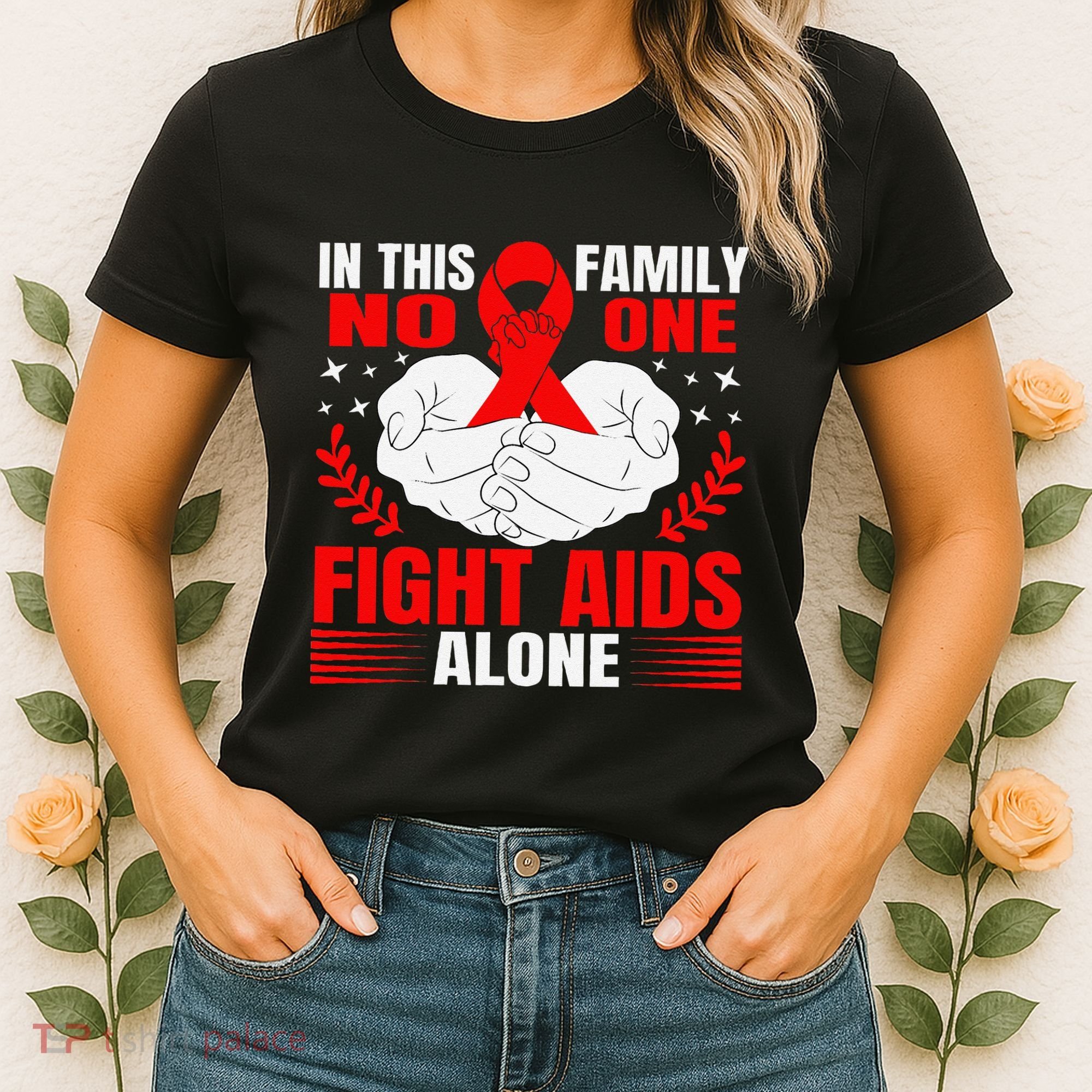 Hiv Awareness Red Ribbon World Aids Day Fighters Women's T-Shirt