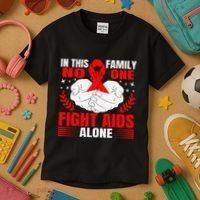 Hiv Awareness Red Ribbon World Aids Day Fighters Kids T-Shirt thumb 3