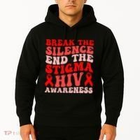 Hiv Awareness Red Ribbon World Aids Day Fighters Hoodie thumb 2