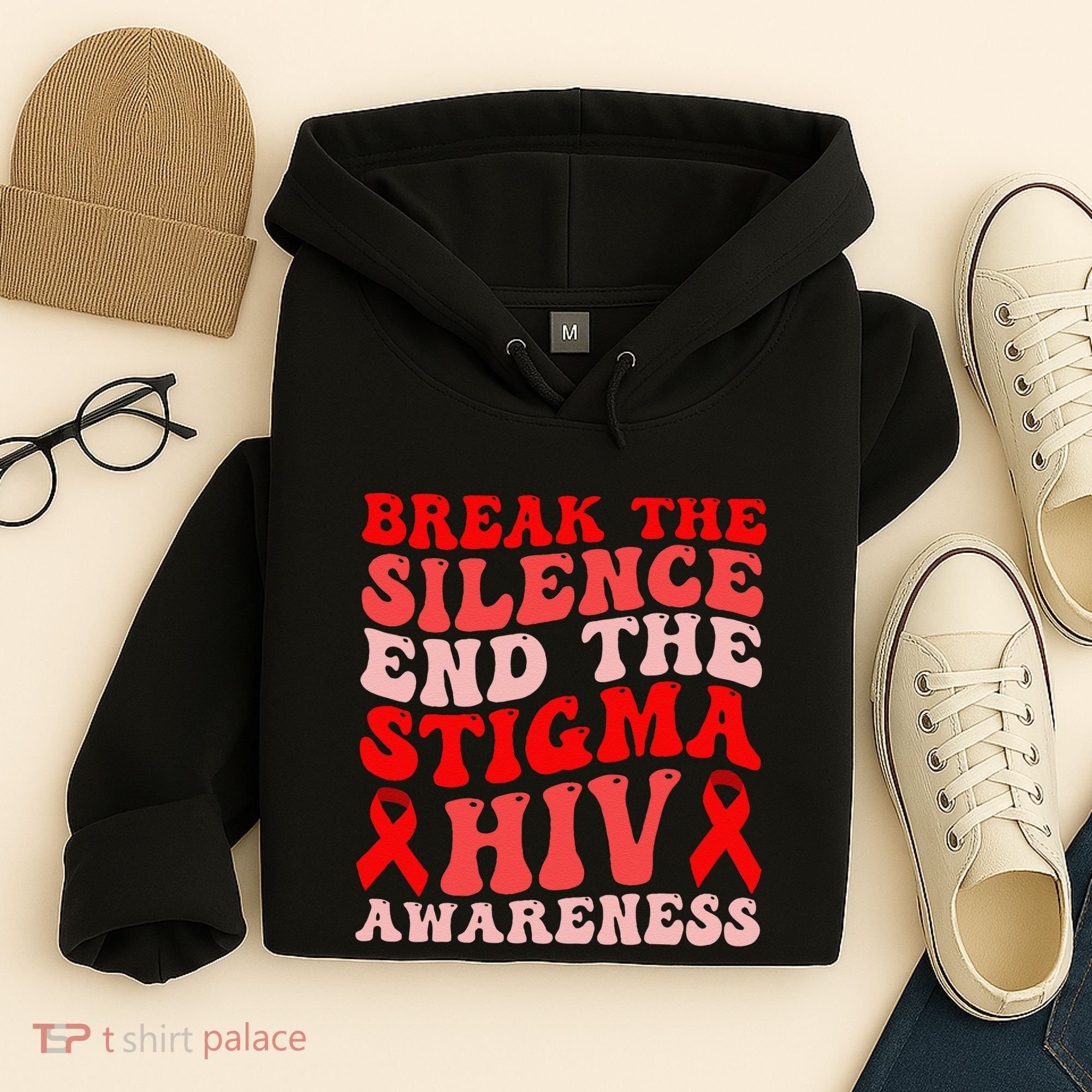 Hiv Awareness Red Ribbon World Aids Day Fighters Hoodie