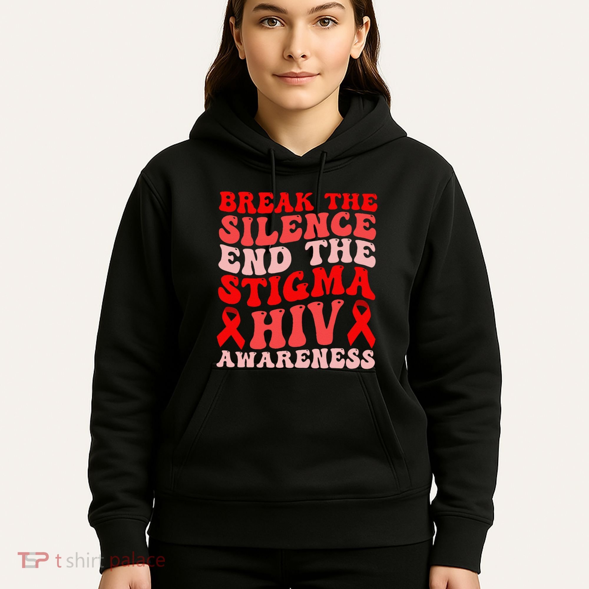 Hiv Awareness Red Ribbon World Aids Day Fighters Hoodie