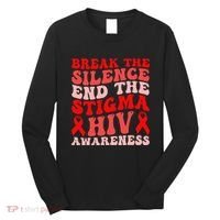 Hiv Awareness Red Ribbon World Aids Day Fighters Long Sleeve Shirt thumb 0