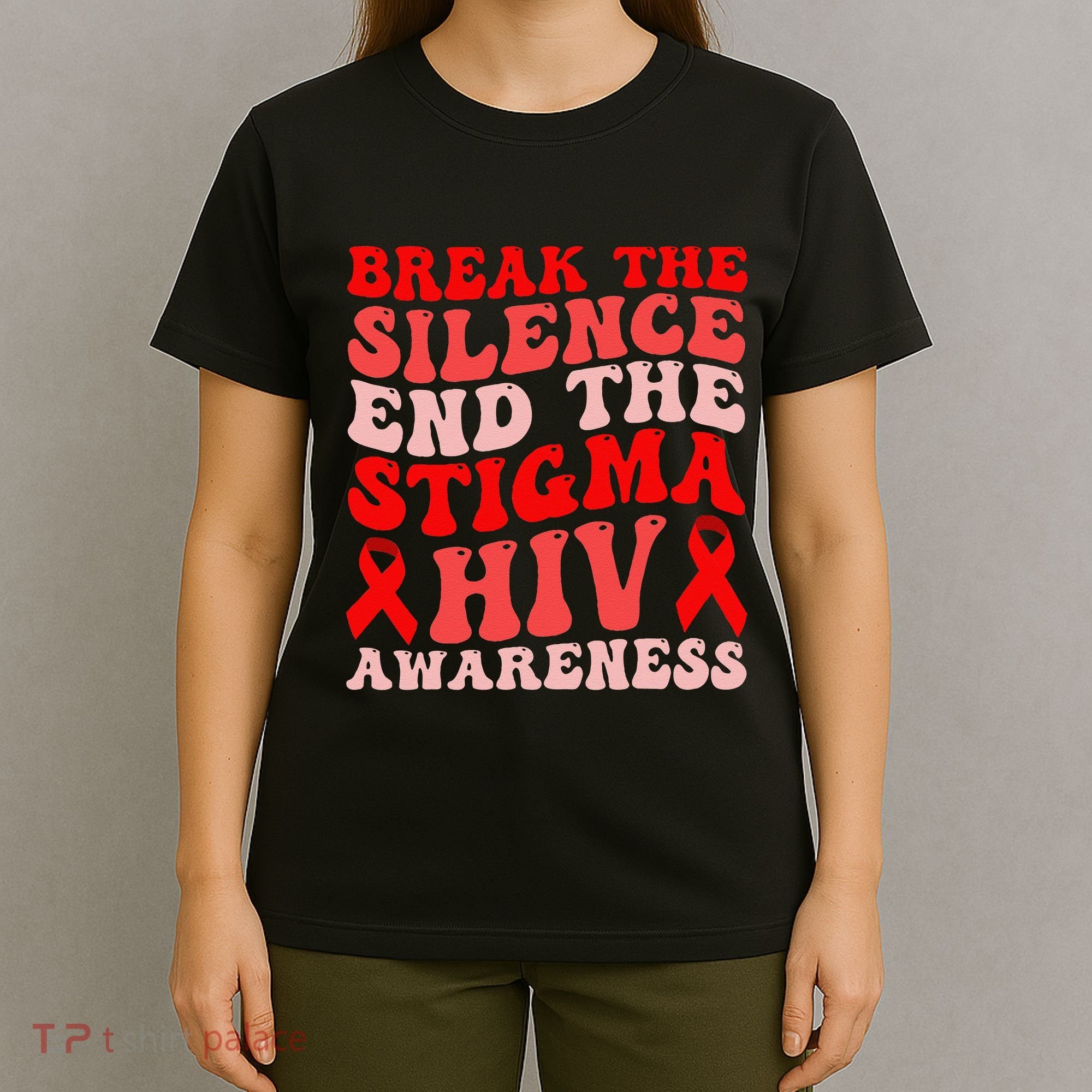 Hiv Awareness Red Ribbon World Aids Day Fighters T-Shirt