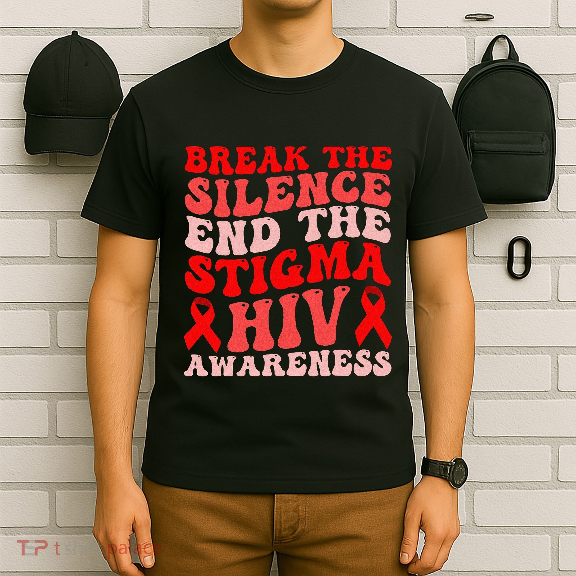 Hiv Awareness Red Ribbon World Aids Day Fighters T-Shirt