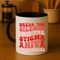 Hiv Awareness Red Ribbon World Aids Day Fighters Coffee Mug thumb 4