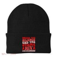 Hiv Awareness Red Ribbon World Aids Day Fighters Beanie thumb 0