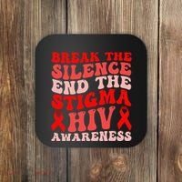 Hiv Awareness Red Ribbon World Aids Day Fighters Coaster thumb 0
