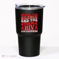 Hiv Awareness Red Ribbon World Aids Day Fighters Tumbler thumb 0