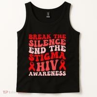 Hiv Awareness Red Ribbon World Aids Day Fighters Tank Top thumb 2