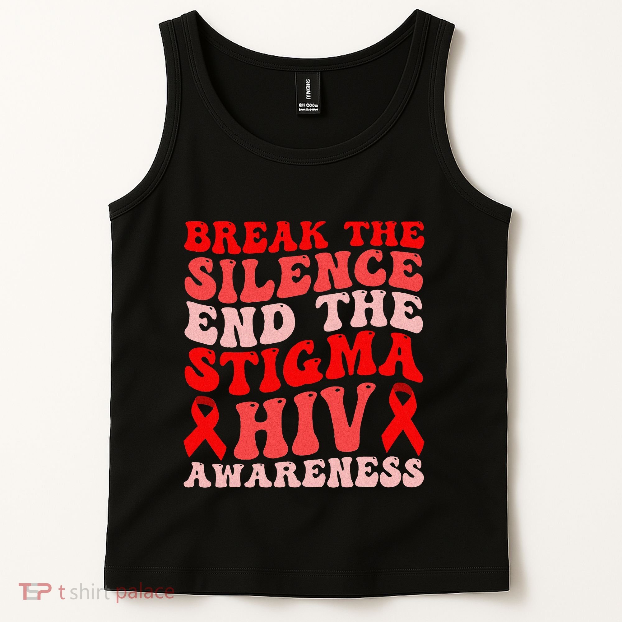 Hiv Awareness Red Ribbon World Aids Day Fighters Tank Top
