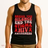 Hiv Awareness Red Ribbon World Aids Day Fighters Tank Top thumb 3