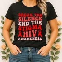 Hiv Awareness Red Ribbon World Aids Day Fighters Women's T-Shirt thumb 2