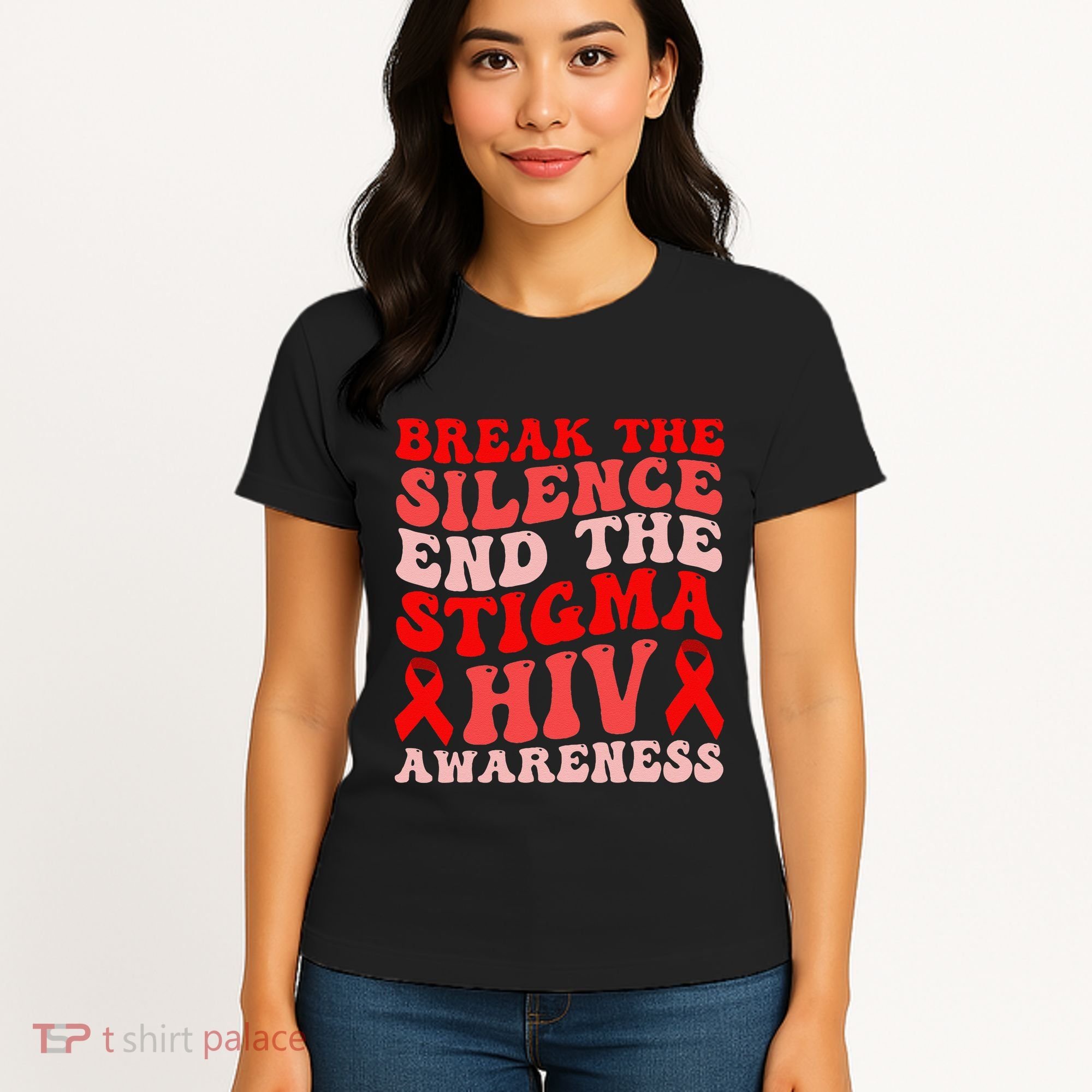 Hiv Awareness Red Ribbon World Aids Day Fighters Women's T-Shirt