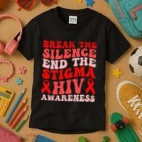 Hiv Awareness Red Ribbon World Aids Day Fighters Kids T-Shirt thumb 3