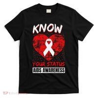 Hiv Awareness Red Ribbon World Aids Day Fighters T-Shirt thumb 0