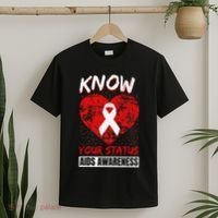 Hiv Awareness Red Ribbon World Aids Day Fighters T-Shirt thumb 2