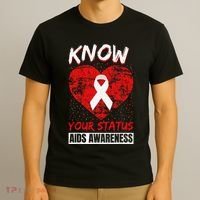 Hiv Awareness Red Ribbon World Aids Day Fighters T-Shirt thumb 3