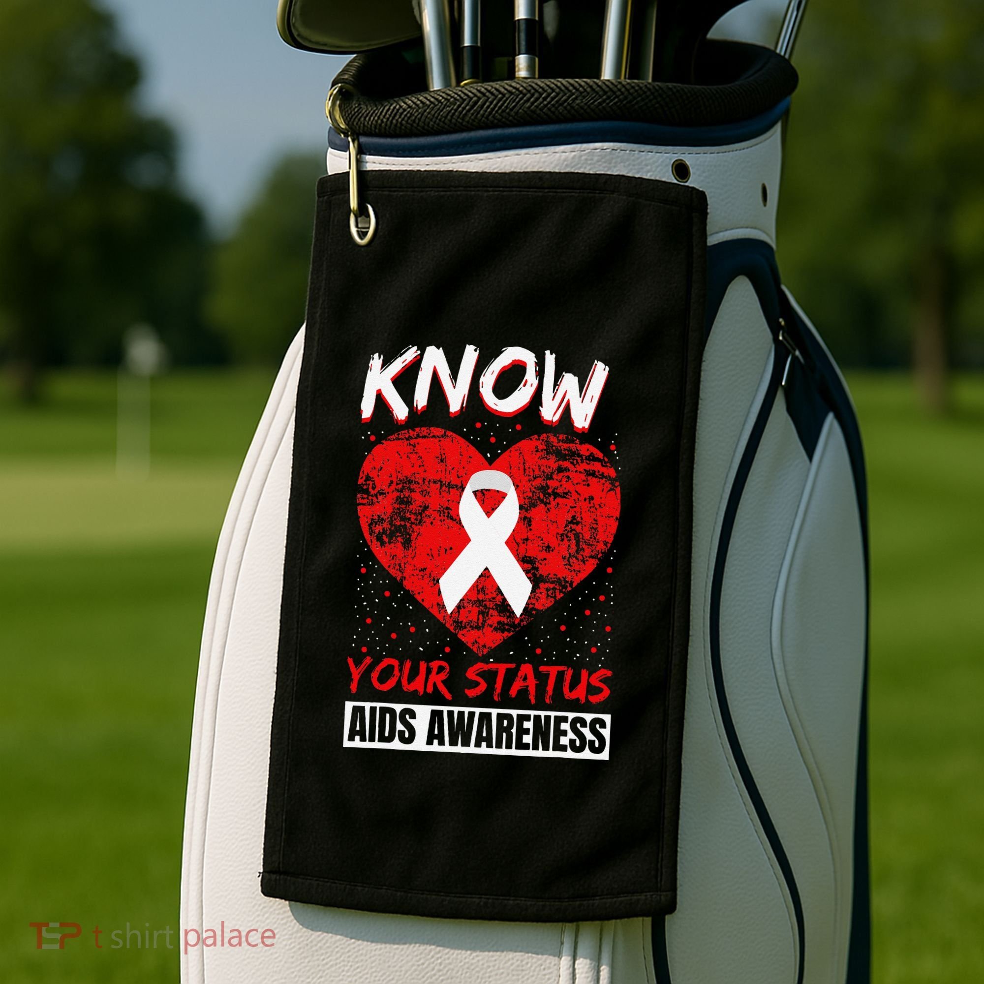 Hiv Awareness Red Ribbon World Aids Day Fighters Golf Towel