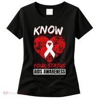 Hiv Awareness Red Ribbon World Aids Day Fighters Women's T-Shirt thumb 0